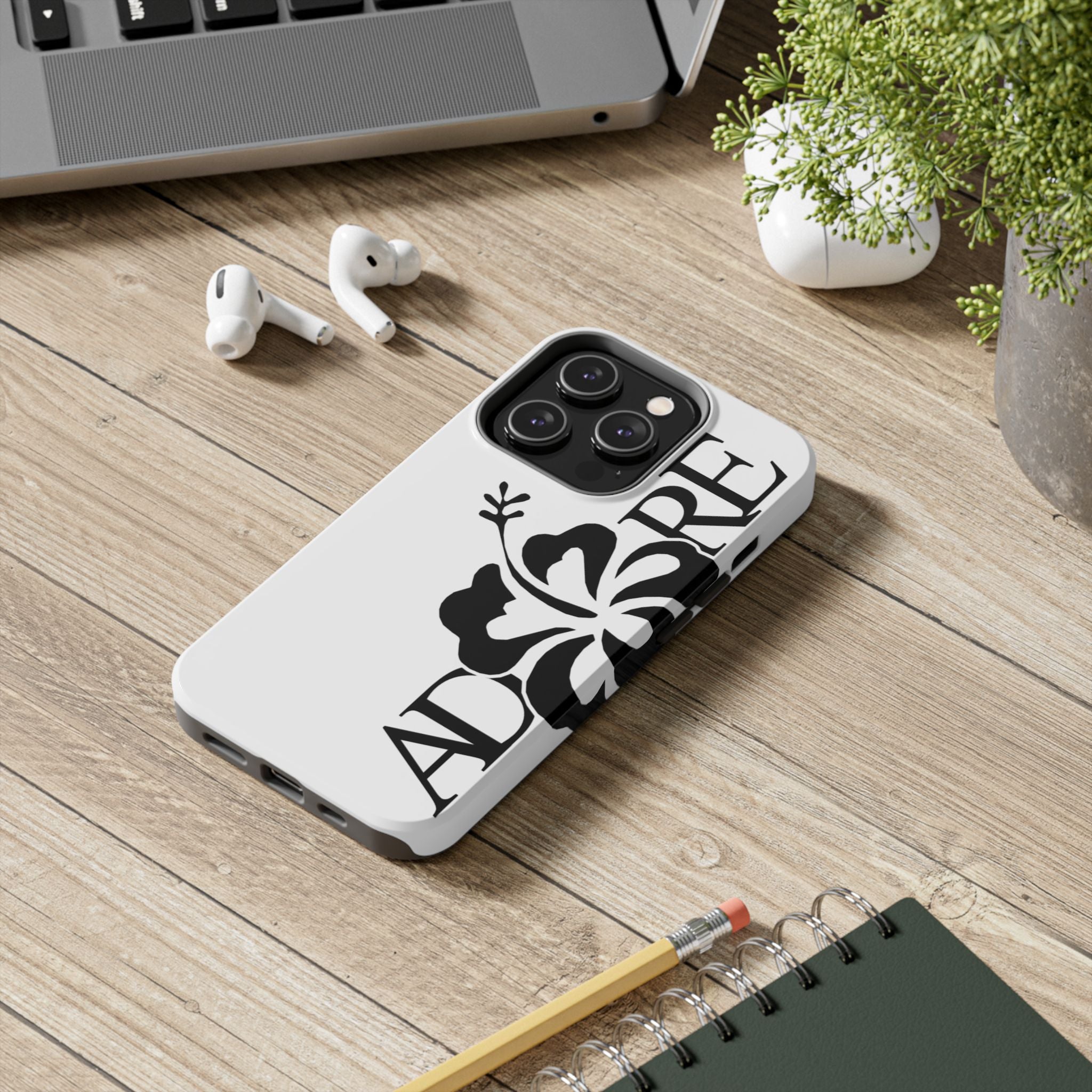White Adore Phone Case