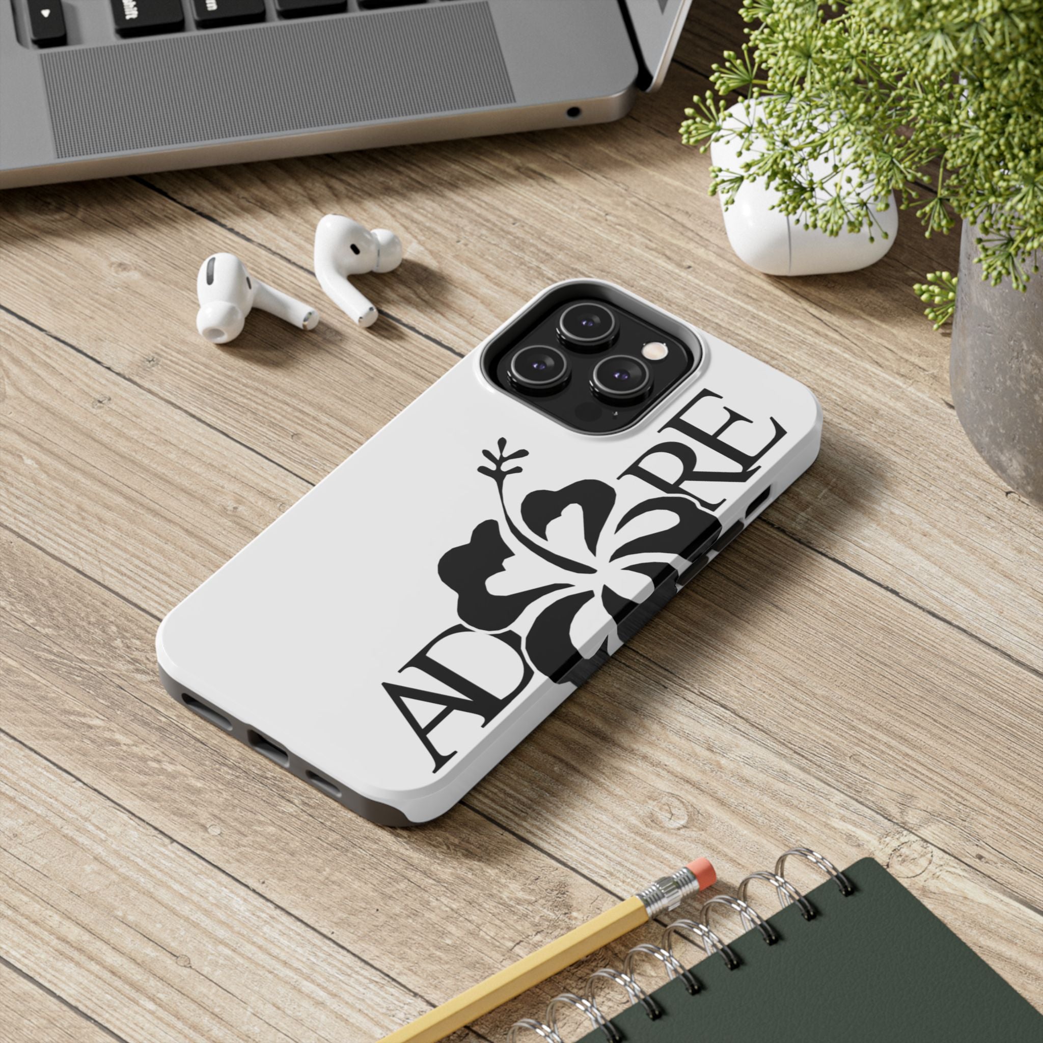 White Adore Phone Case