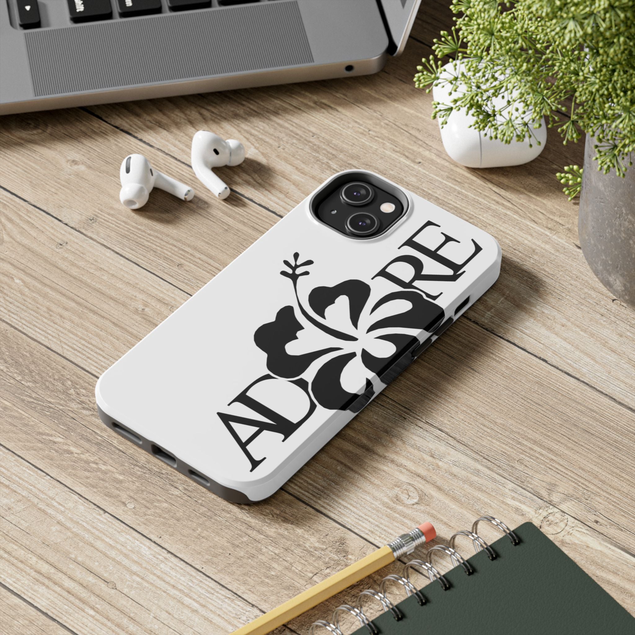 White Adore Phone Case